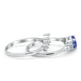 thumbnail image 3 of Two Piece Round Ring Tanzanite CZ 925 Sterling Silver Size 10, 3 of 7