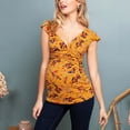 thumbnail image 6 of ZTTD Women Pregnant Nusring Maternity V-Neck Short Sleeve Floral Print Blouse Tops, Sizes S-2XL, 6 of 9