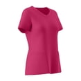 thumbnail image 4 of Womens Pants Short-sleeved V-neck Solid Color Pocket Trousers Loose-fitting Scrubs Set for Women Pink L, 4 of 9
