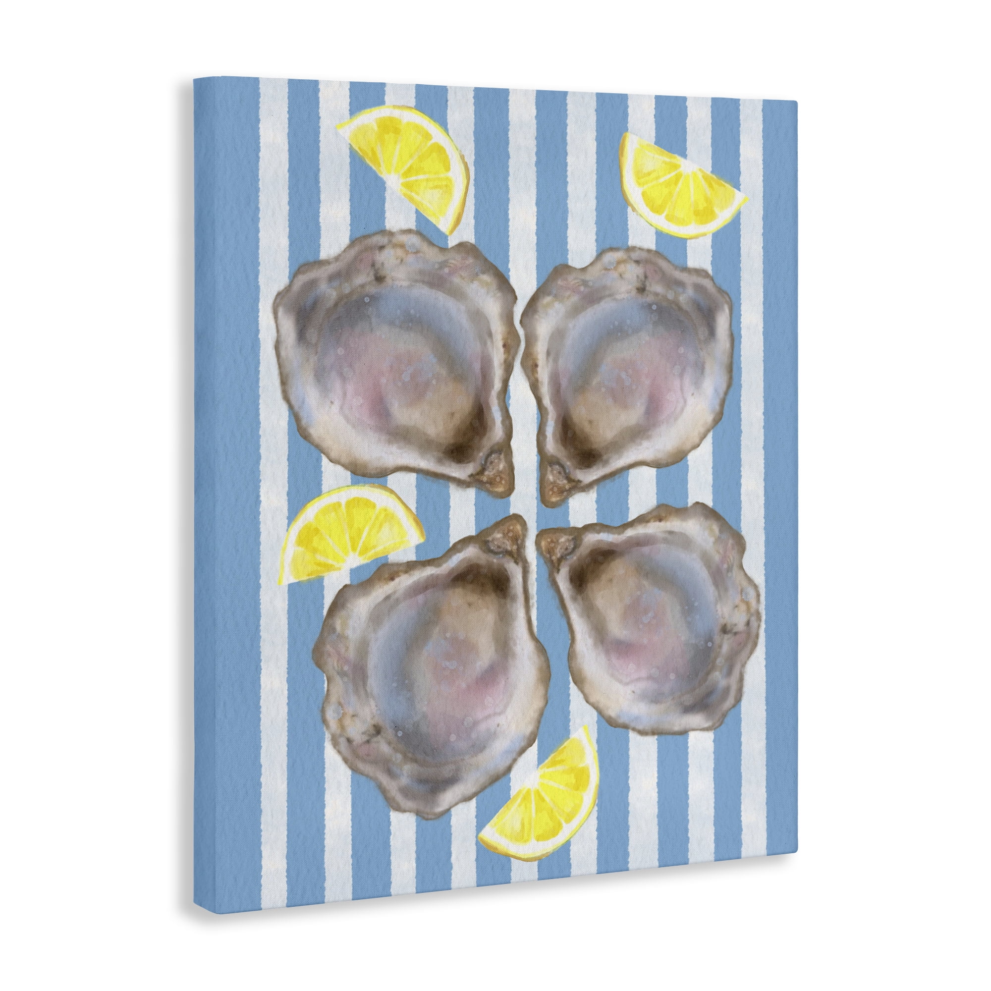 Stupell Industries Blue Stripe Oysters Canvas Wall Art, design by Matthew Piotrowicz