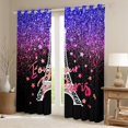 thumbnail image 2 of Homewish Red Blue Sequin Print Black Out Curtains for Women, Paris Eiffel Tower Curtains Pack of 2 (42x63 Each), Mystic Bling Stars Bedroom Curtains, Window Curtains Home Decor, 2 of 6