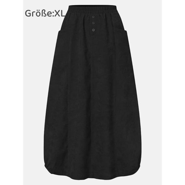 Falda de pana para otoño e invierno, falda plisada con cintura elástica.