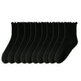 thumbnail image 5 of 5 Pairs Ribbed Knitted Ruffle Ankle Socks for Women and Girls Elastic Cuffs Casual Frilly Dress Socks Comfort Footwear, 5 of 8