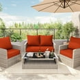thumbnail image 7 of Pakunoda Outdoor Deep Seat Cushion with Backrest, 24" x 24" x 6.5" Waterproof Patio Chair Replacement Cushion for Sofa Couch, Orange, 7 of 7