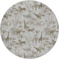 thumbnail image 2 of Addison Rugs Dream Shag Premium Machine Washable Transitional Palms & Safari Animals Fog Round Rug, 8' x 8', 2 of 8