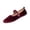 Red, variant on Velvet Mary Jane Flats, Adjustable Buckle Strap Shoes, Women Velvet Casual Flats, Soft Low-Heel Mary Janes, Women's Velvet Mary Jane Ballet Flat With Buckle Strap, Beige 9