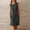 Black, variant on Summer Dresses for Women Cotton Linen Cre W Neck Sleeve Less Tank Casual Front Button Dresses with Pockets