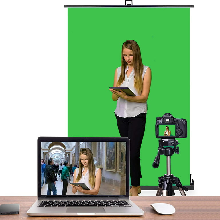 KHOMO GEAR Extra Large 77 x 62 inch Wide Collapsible Chroma Key Panel for  Background Removal, Portable Retractable Wrinkle Resistant Chromakey Green