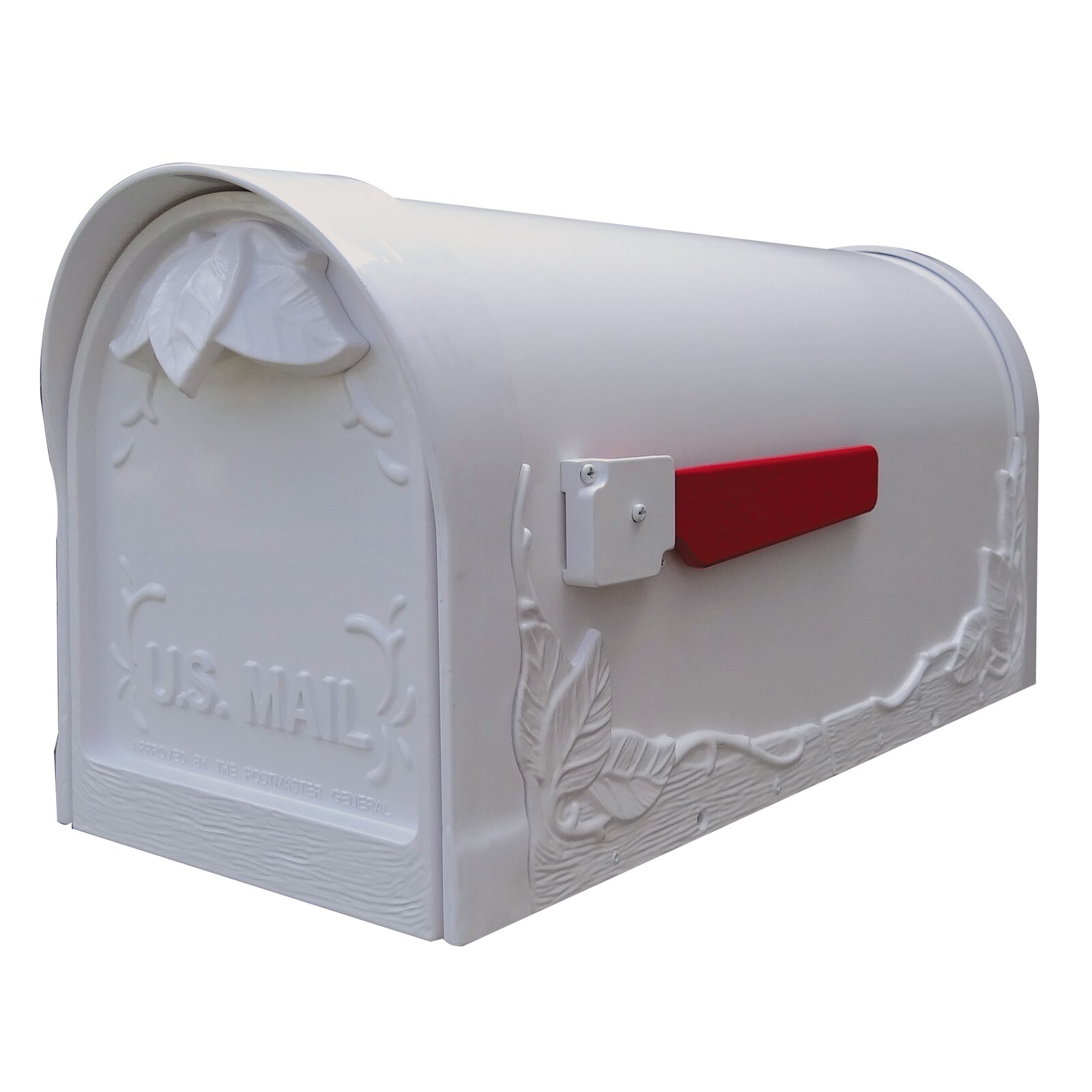 Schermerhorn Post Mounted Mailbox, 14 lb., Rain Overhang