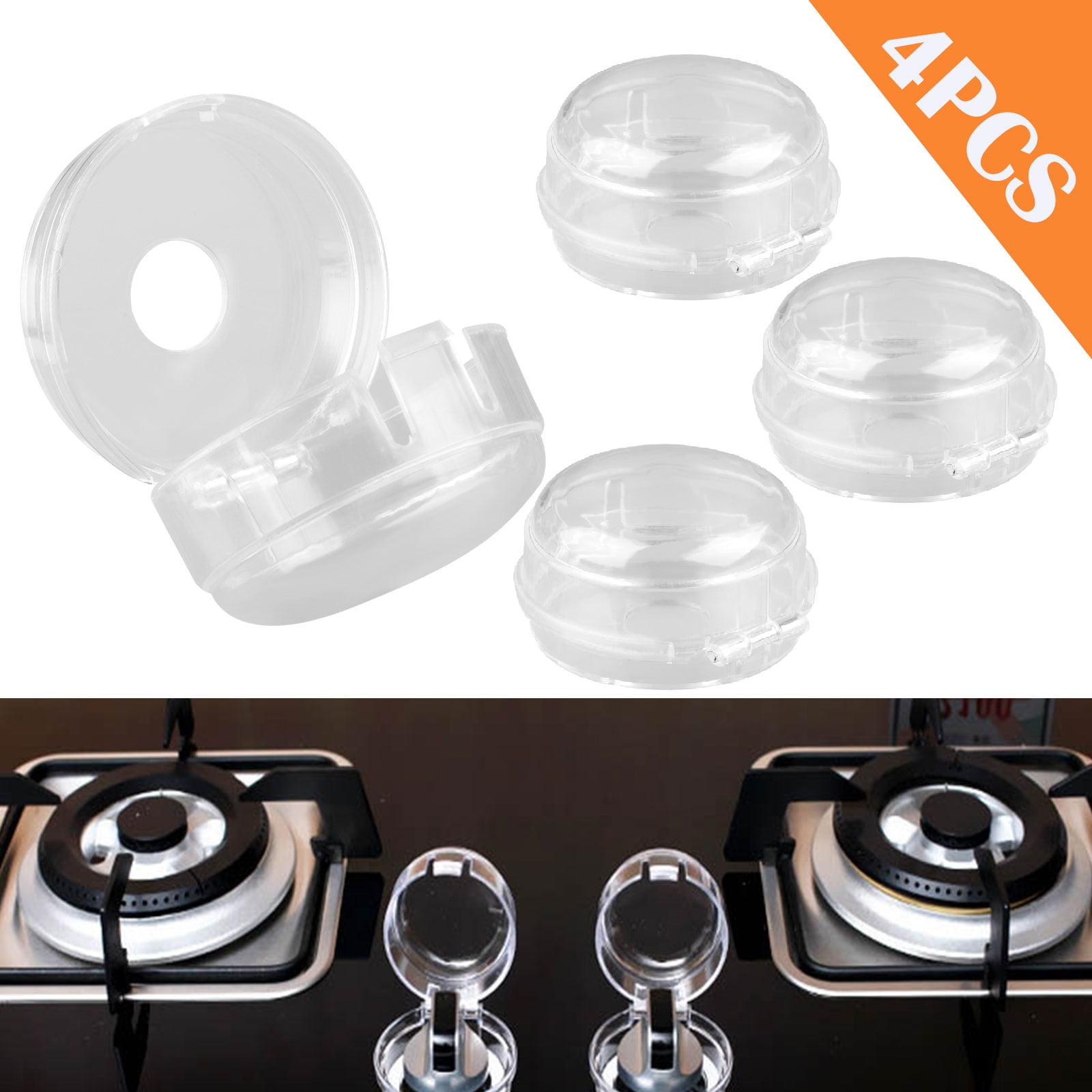 Clear Safety Oven Knobs Cover 4 Pack Baby Proofing Protection Lock