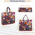 thumbnail image 6 of FORMRS Womens Corduroy Tote Bag Crossbody Shoulder Handbag with Pocket, Purple Flowers, 6 of 7