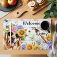 thumbnail image 2 of Spring Dog Placemats Set of 4, Vintage Watercolor Botanical Floral Sunflower Placemats for Dining Table, Place Mats for Kitchen Tabletop, Waterproof Wipeable Dining Table Mats Set, 2 of 9
