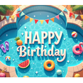 thumbnail image 4 of Colorful Design Happy Birthday Banner Tropical Theme Summer Pool for Birthday Party Outdoor Event Kids Celebration, 4 of 7