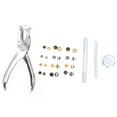 thumbnail image 2 of 360-Piece Nickel-Free Copper Double Cap Rivet Set with Punch Pliers & Installation Tools – 6mm/8mm Sizes, Gold/Bronze/Silver Colors, Organized in Plastic Storage Box for Leather Craft, Clothing, 2 of 6