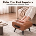 thumbnail image 3 of Leumius Faux Leather Ottoman with Hidden Storage Space,Modern Foot Stool with Handle and Metal Legs for Living Room Bedroom,Orange, 3 of 10