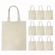 thumbnail image 1 of 10PCS Canvas Bag Handbag Large Capacity Solid Color Foldable Reusable Lightweight Shopping Bag Cloth Bag Tote Bag, 1 of 5