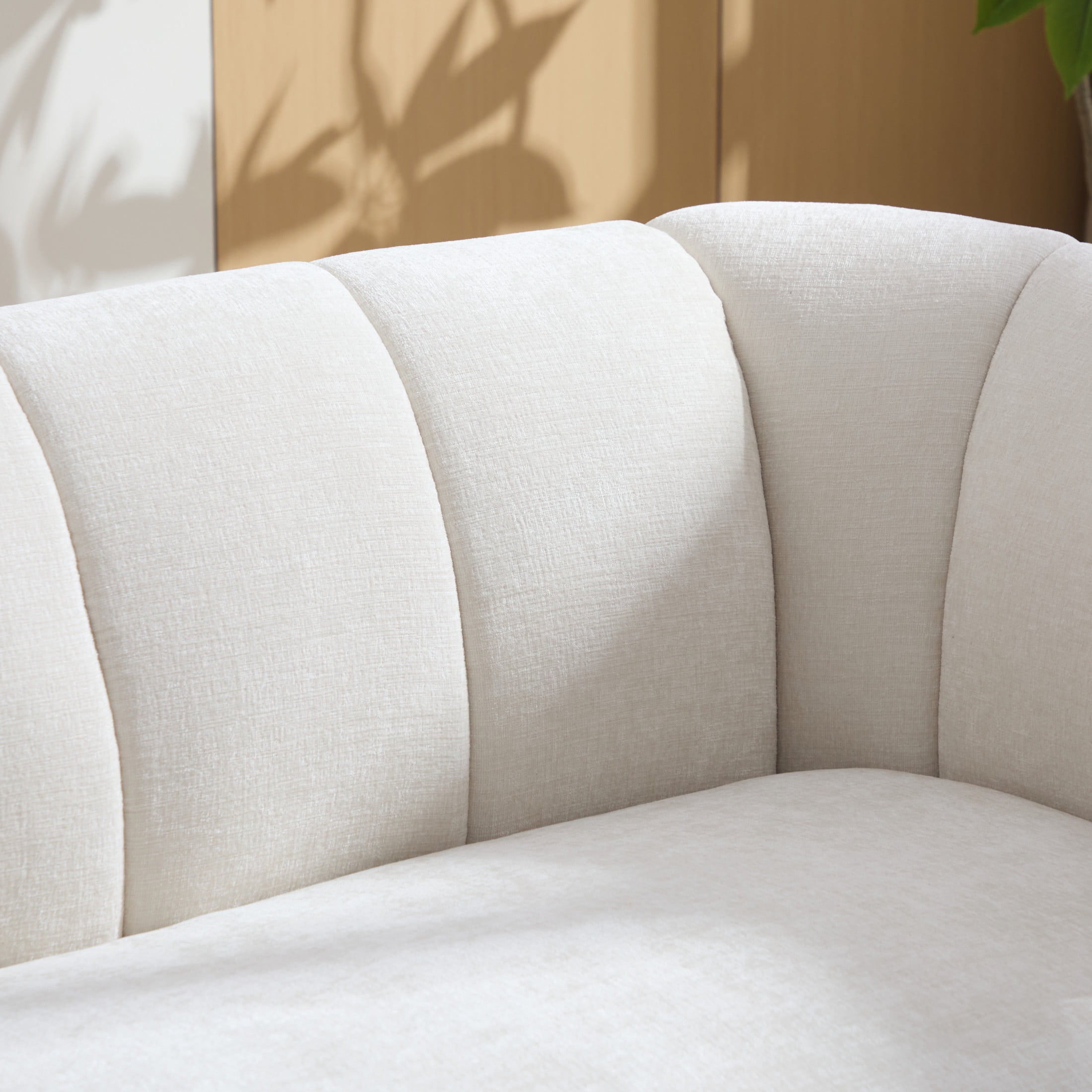 Christopher Knight Home 80" Modern Curved Chenille Sofa, Upholstered Couch with 3 Seats, Beige