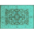 thumbnail image 1 of Ahgly Company Machine Washable Indoor Rectangle Oriental Turquoise Blue Industrial Area Rugs, 5' x 8', 1 of 4