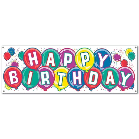 The Beistle Company Happy Birthday Sign Banner (Pack of 12) | Walmart ...