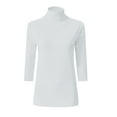 thumbnail image 5 of Women's Solid Color Turtleneck Slim Fit Bottoming Shirt Tops Casual Half Sleeves T-shirt tops fashionable Versatile Tee Tops, 5 of 7