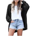 thumbnail image 2 of Lilgiuy Women's Crochet Cardigan Kimono Boho Long Sleeve Lightweight Soft Oversized Open Front Knitted Sweater, Black ,14(XXXL) Fall for 2022 Spring Winter, 2 of 5