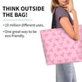 thumbnail image 2 of Pofeuu Pink Bows Print Reusable Grocery Bags - Washable, Foldable, Packable Tote, Large Handles, Heavy Duty, Zippered Top Pouch, 2 of 8
