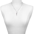 thumbnail image 2 of Delight Jewelry Silver-tone Large Clear AB Crystal Lightning Bolt - Silvertone Class of 2026 Delicate Bar Necklace, 18.75", 2 of 4