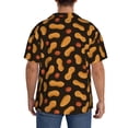 thumbnail image 3 of Balery Peanuts5 Camisa Casual de Manga Corta con Botones para Hombre, Texturizada, Estilo Cubano, para Playa, Verano-Large, 3 of 5