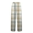 thumbnail image 6 of SnnmBlm Men's Cotton Super Soft Flannel Plaid Pajama Pant Khaki 2XL, 6 of 7