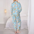 thumbnail image 3 of Pajama Sets for Women 2 Pcs, Corgi Dog 1 Button Down Long Sleeve Sleepwear Lounge PJ Sets, 3 of 6
