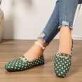 thumbnail image 4 of Polka Dots Mary Jane Shoes Women Ballet Flats Shoes for Women Slip on Comfortable Dressy Adjustable Strap for Work office Business Casual Size 36-43 Green-B, 4 of 4