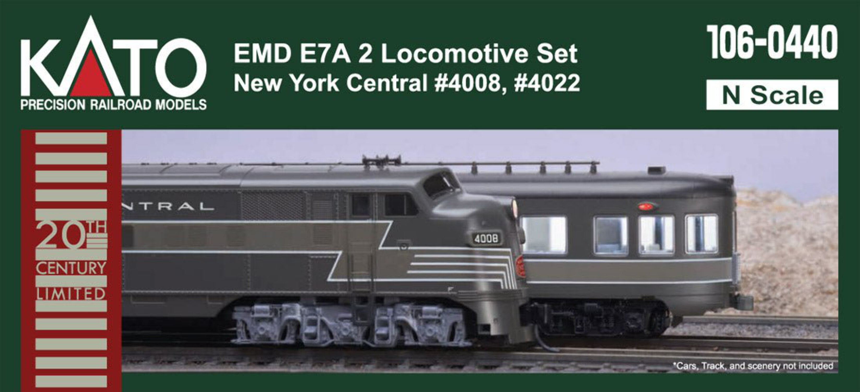 Kato USA EMD E7A New York Central #4008/4022 2-Locomotive Kato USA EMD E7A New York Central #4008/4022 2-Locomotive