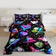 thumbnail image 2 of Castle Fairy Baseball Twin Comforter Sets for Female Men,Abstract Splash Bedding Set, 2 of 8