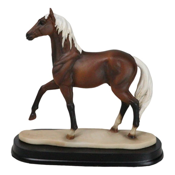 Equine Pride Flaxen Chestnut Horse With Fair Mane And Tail Figurine On Base