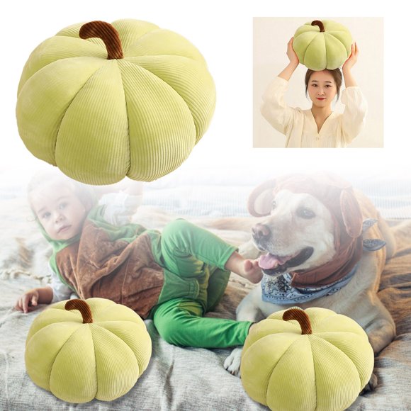 BJUTIR Coussins en Soie pour Cheveux et Peau Housse de Coussin Six Couleurs de Citrouille Coussin en Peluche en Forme de Citrouille Décoration d'Automne Coussin en Forme de Citrouille Mignon 35 cm