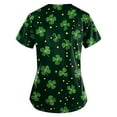 thumbnail image 3 of BDPORKAS Womens St. Patrick's Day Scrub Shirts V Neck Nursing Blouse Shamrock Print Short Sleeve Breathable Scrubs Tops Holiday Workwear, 3 of 3