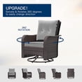 thumbnail image 6 of Kullavik 3PCS Wicker Rocking Chair Swivel Chairs, Patio Furniture Set Rattan Rocking Bistro Sets with Coffee Table for Outdoor Porch Deck Garden Backyard,Grey, 6 of 9