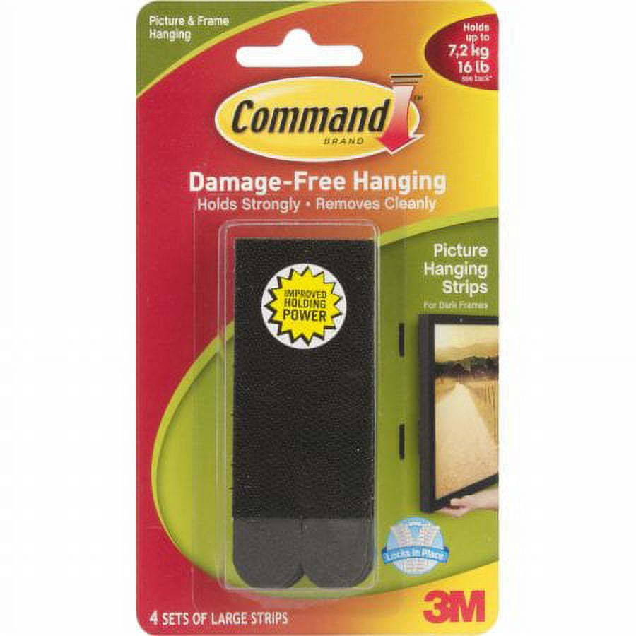 Command Picture Hanging Strips - 4 Large Strips (2 Pairs), Damage-Free Hanging For Walls, 3.65"