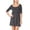 Charcoal, variant on Women's Scoop Neck 3/4 Sleeve Relaxed Fit Babydoll Mini Dress