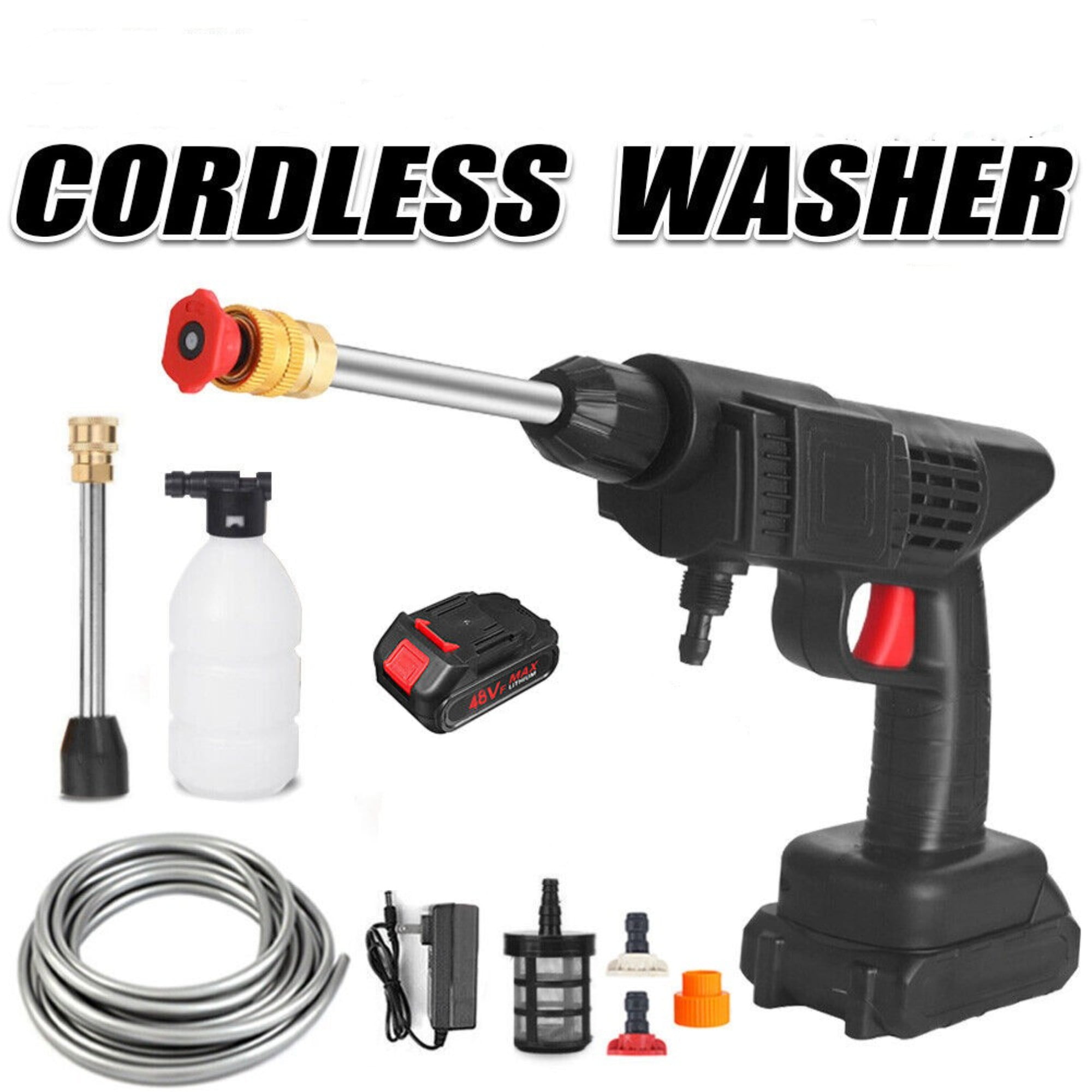 48V Cordless Pressure Washer, Portable Pressure Washer Gun with 1
