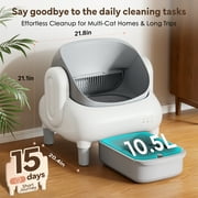 Open-Top Self-Cleaning Cat Litter Box Smart Automatic with APP Control,Safety Sensors, Health Monitoring