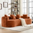 thumbnail image 2 of Timbernest 110" Chenille Cloud Couch, Curved Sectional Sofa Boneless Floor Sofa for Living Room, Orange, 2 of 6