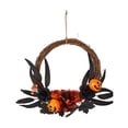 thumbnail image 3 of Corona de Halloween para decoración de puerta de entrada, guirnalda para ventana, fiesta al aire libre Flor 47cmx31cm, 3 of 8
