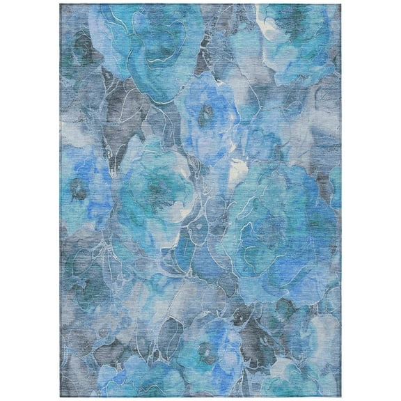 Dalyn Rugs Machine Washable Indoor/Outdoor Chantille Blue 2'6" x 3'10" Rug