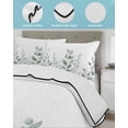 thumbnail image 4 of Quilts Twin XL Size, Sage Green Botanical Soft Comforter Bedding Set for Bed, Pastoral Leaf Watercolor Lightweight Quilted Bedspread with Pillow Cover(2 Pieces) for All Season, 68x98 Inch, 4 of 6