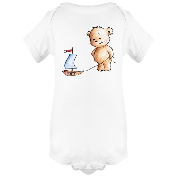 Teddybear With Boat Toy Bodysuit Infant -Image by Shutterstock,  Newborn