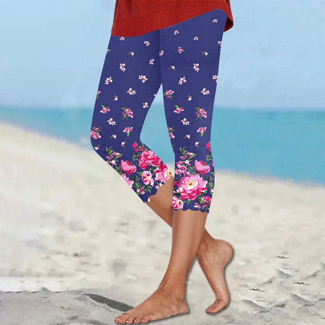 MKLEKYY Leggings deportivos para mujer Pantalones casuales cómodos para mujer con ribete de encaje para relajarse en casa Capris versátiles para combinar con camisetas para usar en primavera y verano