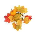 thumbnail image 1 of 秋季感恩节枫叶南瓜蜡烛环 万圣节节日餐桌中央装饰摆件花环 南瓜白果枫叶烛台, 1 of 8