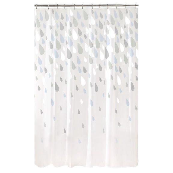 Mainstays Raindrops Waterproof PEVA Shower Curtain, 70" x 72", Blue