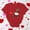 Red, variant on FDGIU ‌Women's Love Heart Graphic Tee - V-Neck Valentine T-Shirt Comfy Casual Blouse Gift